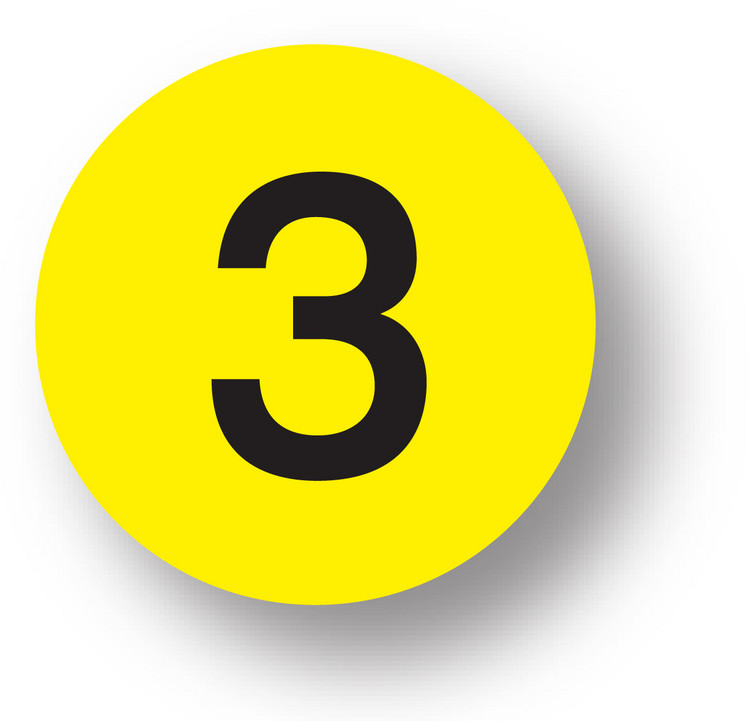 number 3 yellow