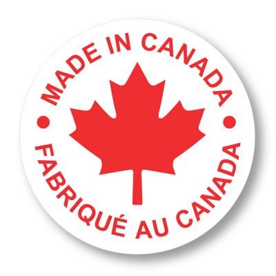 3/4" made in Canada label