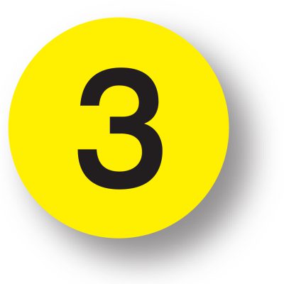 Number 3 Label