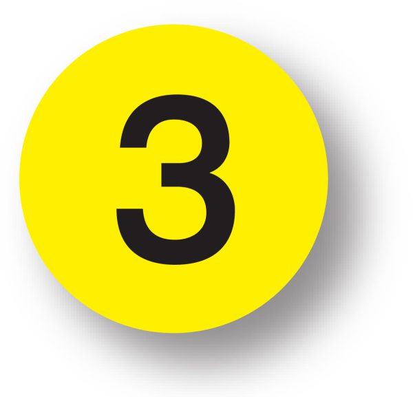 Number 3 Label