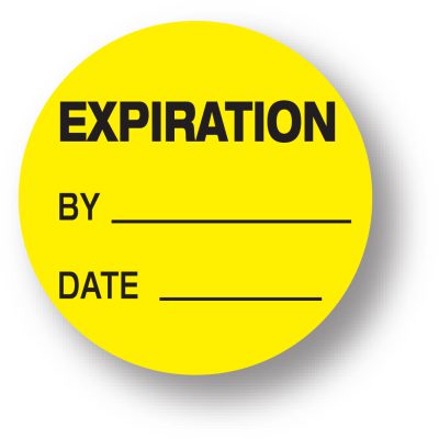 Expiration date Inventory Label