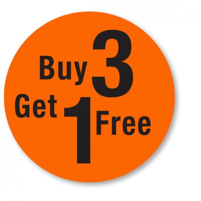 Buy 1 Get 1 Free labels